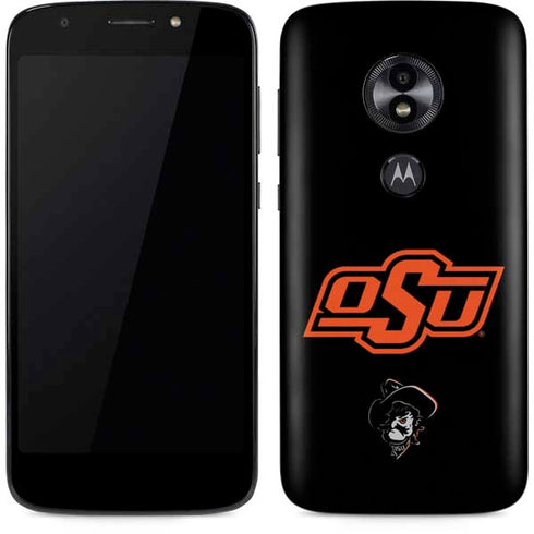 Oklahoma State University OSU on Black Moto E5 Play Skin